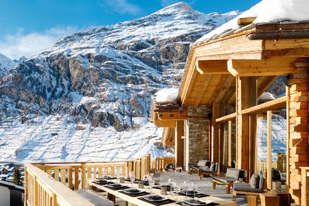 Chalet Les Anges Zermatt views from the terrace