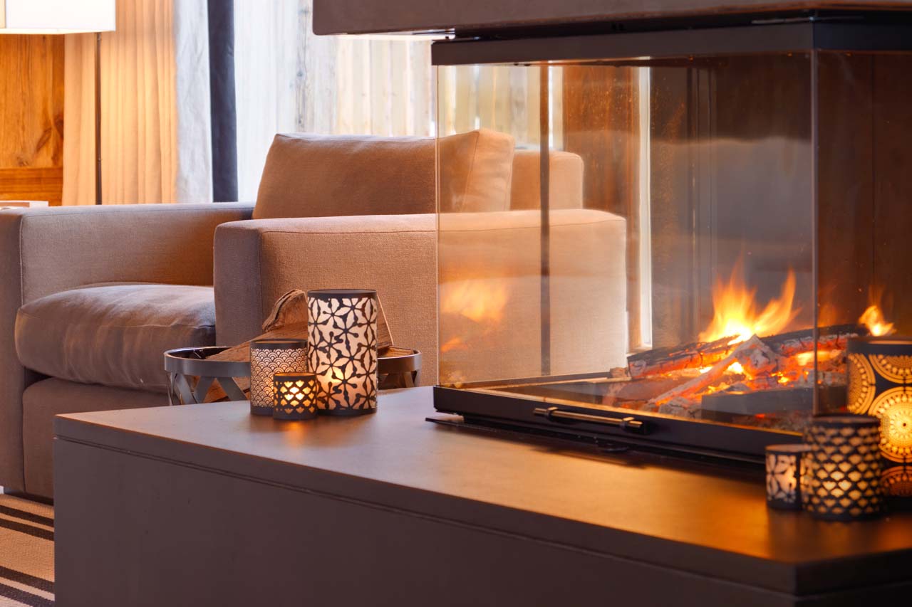 Chalet Les Anges Zermatt fireplace close up