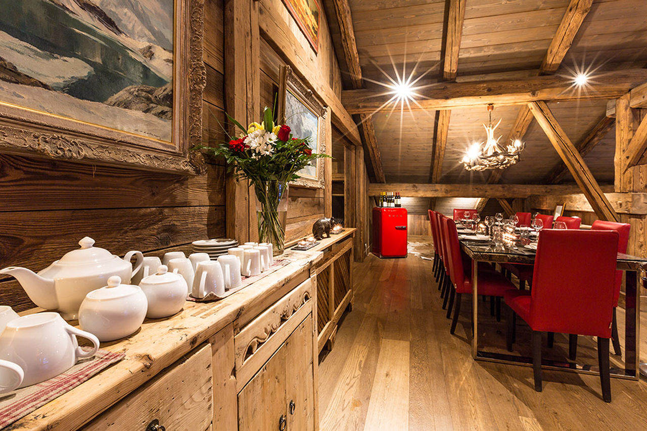 Dining area at Chalet Baloo in Chamonix
