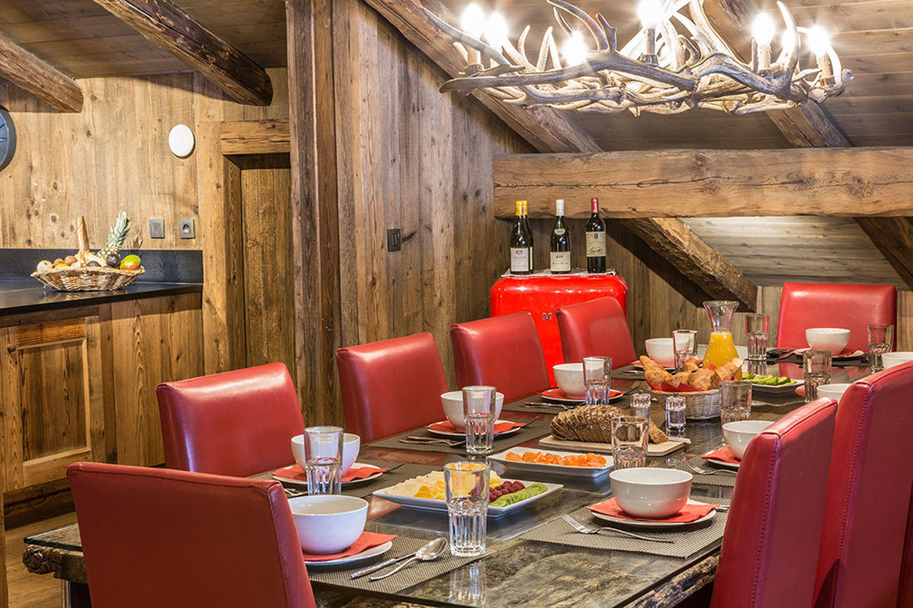 Dining table at Chalet Baloo in Chamonix