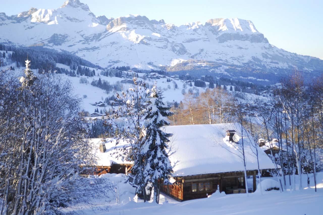Chalet Chatel Megeve chalet view in winter
