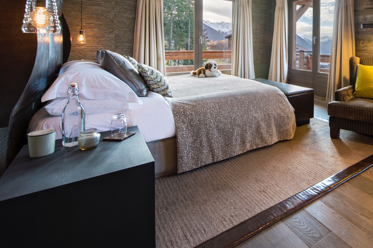 The Lodge Verbier bedroom with private balcony