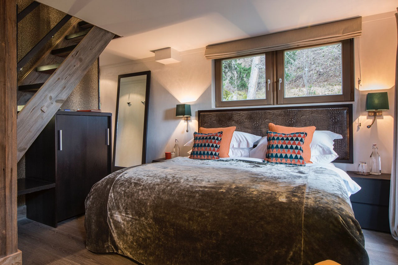 The Lodge Verbier duplex bedroom on 2 levels