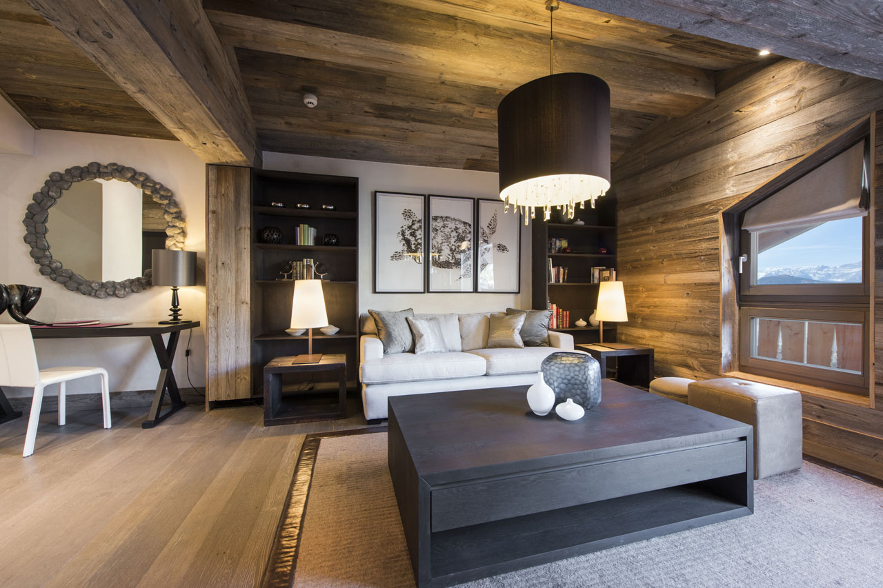 The Lodge Verbier living area in the master suite