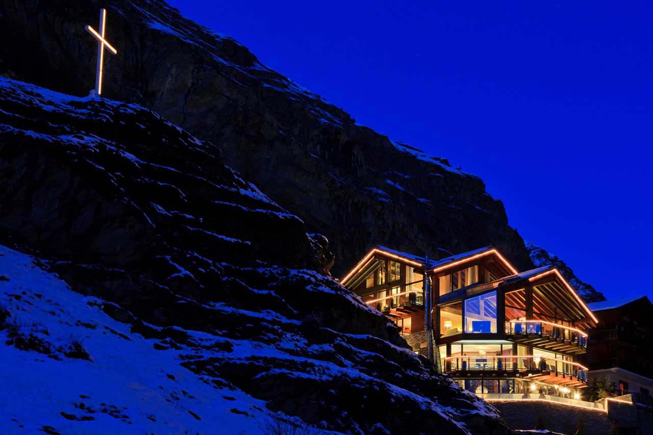 Exterior at night at Chalet Zermatt Peak in Zermatt