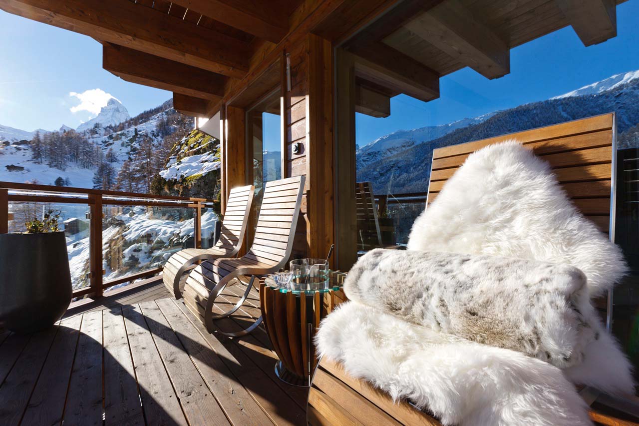 Furnished terrace at Chalet Zermatt Peak in Zermatt